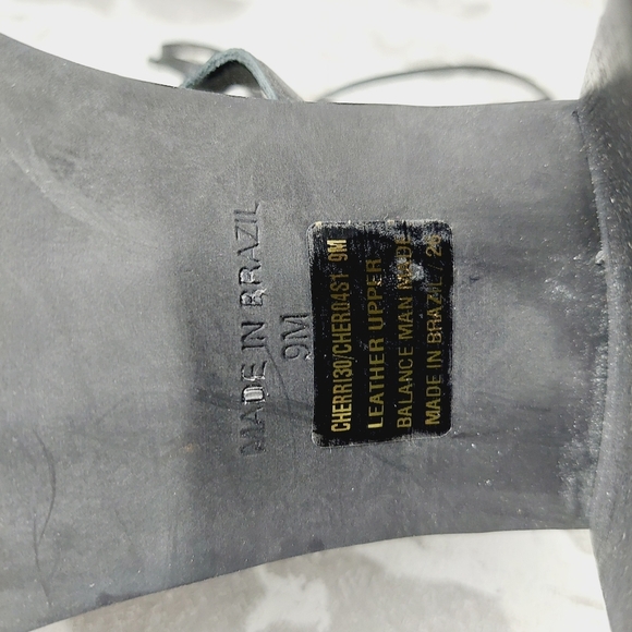 New Steve Madden Cherri Black Leather Strappy Block Heel Sandals V193 - Picture 10 of 11